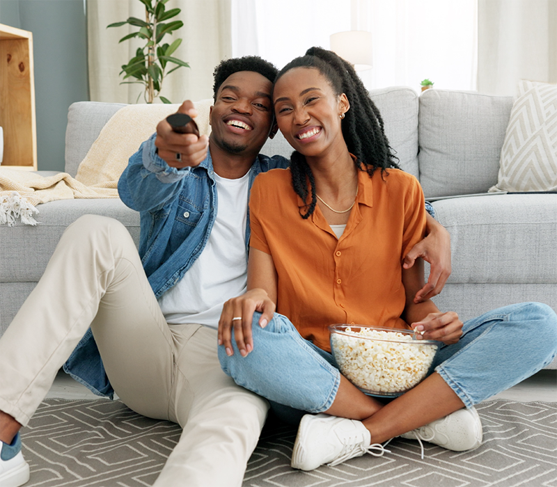 Couple watching tv